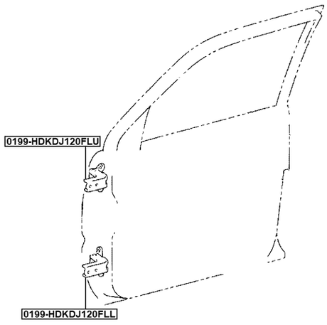 0199-HDKDJ120FLL - FRONT LEFT DOOR LOWER HINGE