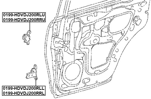 0199-HDVDJ200RLU - REAR LEFT DOOR UPPER HINGE