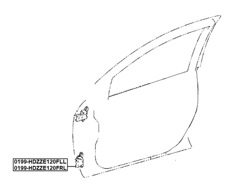 0199-HDZZE120FRL - RIGHT FRONT DOOR LOWER HINGE