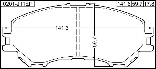 0201-J11EF - PAD KIT, DISC BRAKE, FRONT - KIT