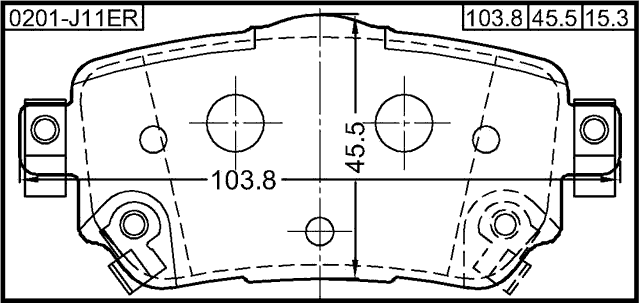 0201-J11ER - PAD KIT, DISC BRAKE, REAR
