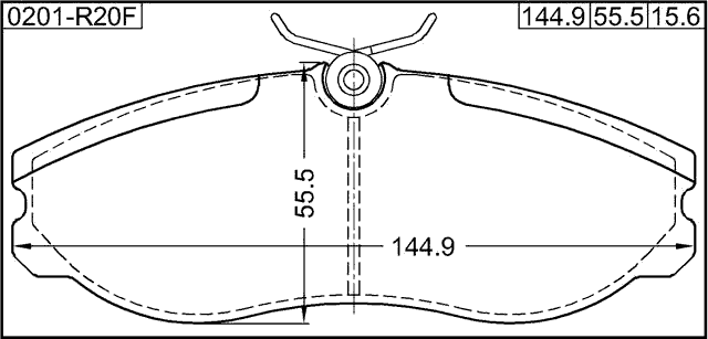 0201-R20F - PAD KIT, DISC BRAKE, FRONT (WITH ANTI SQUEAL SHIM)