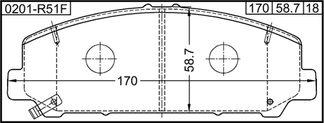 0201-R51F - PAD KIT, DISC BRAKE, FRONT