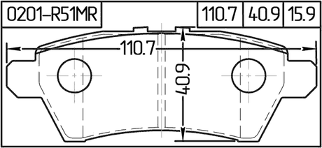 0201-R51MR - PAD KIT, DISC BRAKE, REAR