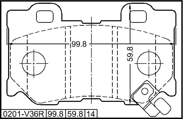 0201-V36R - PAD KIT, DISC BRAKE, REAR