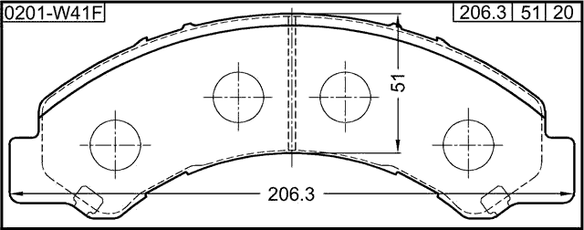 0201-W41F - PAD KIT, DISC BRAKE, FRONT