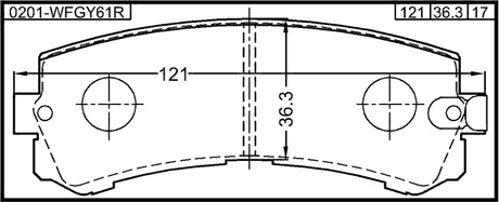 0201-WFGY61R - PAD KIT, DISC BRAKE, REAR