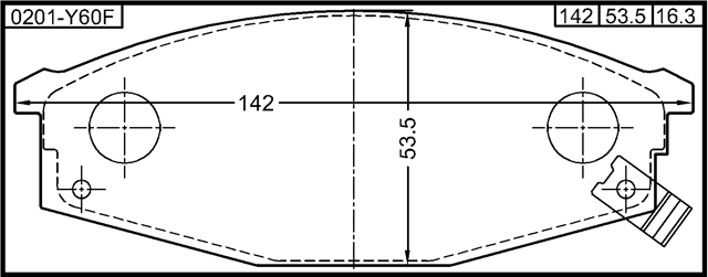 0201-Y60F - PAD KIT, DISC BRAKE, FRONT