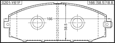 0201-Y61F - PAD KIT, DISC BRAKE, FRONT