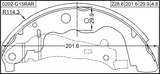 0202-G15RAR - SHOE KIT, REAR BRAKE