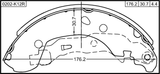 0202-K12R - SHOE KIT, REAR BRAKE - KIT (WITH PARKING BRAKE LEVER, WITH SPRINGS)