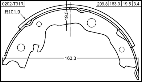 0202-T31R - SHOE KIT, REAR BRAKE