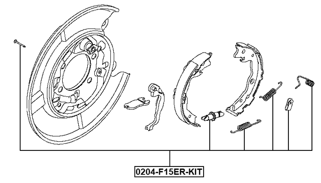 0204-F15ER-KIT - BRAKE SHOE FITTING KIT