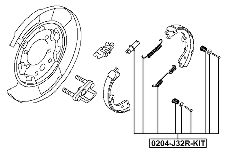 0204-J32R-KIT - BRAKE SHOE FITTING KIT