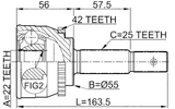 0210-013A42 - OUTER CV JOINT 22X55X25