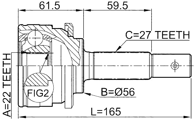0210-051 - OUTER CV JOINT 22X56X27