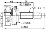 0210-061A42 - OUTER CV JOINT 23X55X25