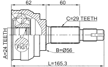 0210-089 - OUTER CV JOINT 24X56X29