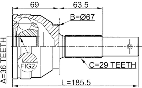 0210-A60 - OUTER CV JOINT 36X67X29