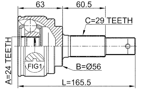 0210-B30 - OUTER CV JOINT 24X56X29