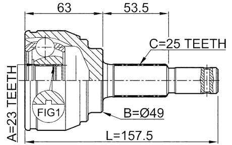 0210-C11 - OUTER CV JOINT 23X49X25