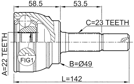 0210-E11 - OUTER CV JOINT 22X49X23