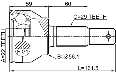 0210-F15 - OUTER CV JOINT 22X56.1X29