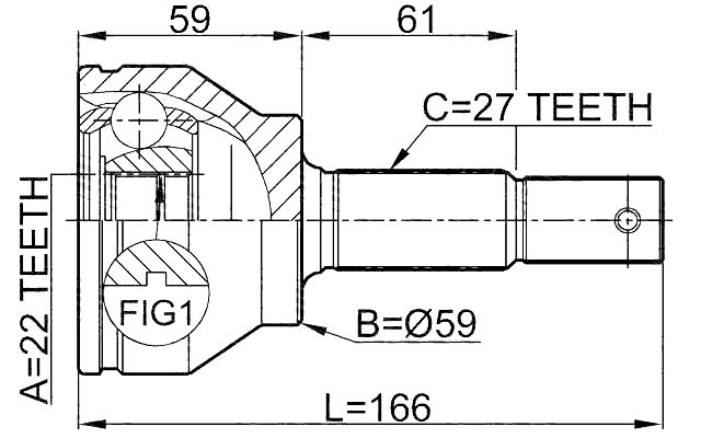 0210-FX35 - OUTER CV JOINT 22X59X27