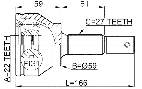 0210-FX35 - OUTER CV JOINT 22X59X27