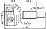 0210-K12E - OUTER CV JOINT 22X49X23