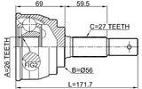 0210-L30 - OUTER CV JOINT 26X56X27
