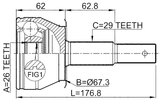 0210-R51AT - OUTER CV JOINT 26X67X29