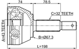 0210-Y62 - OUTER CV JOINT 43X67X32