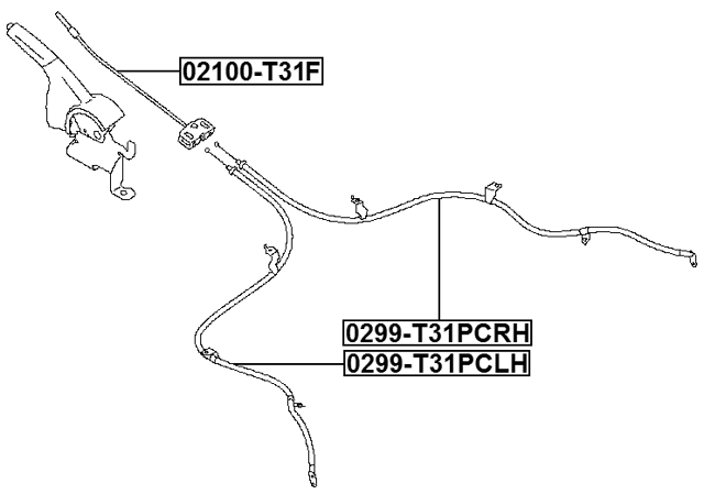 02100-T31F - PARKING BRAKE CABLE