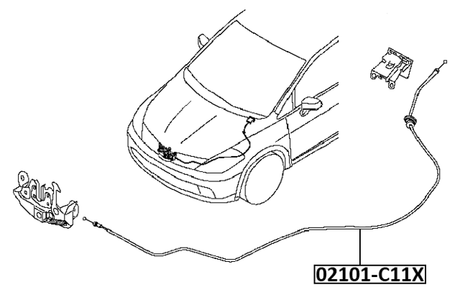 02101-C11X - CABLE ASSEMBLY HOOD LOCK CONTROL