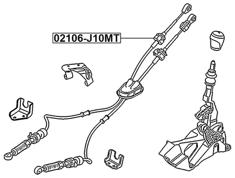 02106-J10MT - TRANSMISSION GEAR CHANGE CABLE