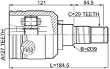 0211-A32MTLH - INNER CV JOINT LEFT 27X39X29