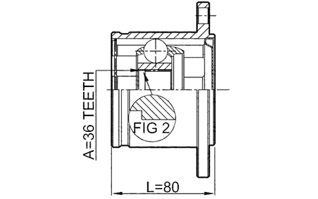 0211-A60 - INNER CV JOINT 36X114