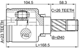 0211-C11LH - INNER CV JOINT LEFT 23X40X26