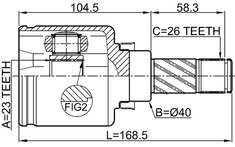 0211-C11LH - INNER CV JOINT LEFT 23X40X26