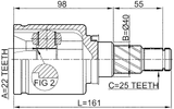 0211-C11X - INNER CV JOINT 22X40X25
