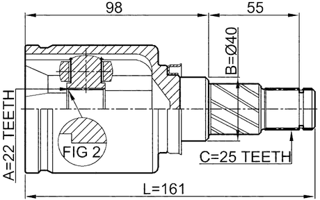 0211-C11X - INNER CV JOINT 22X40X25