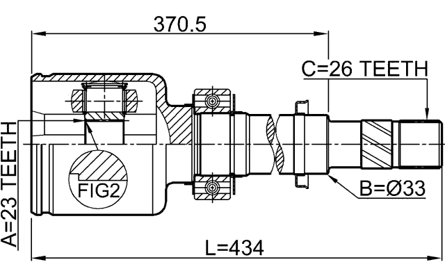 0211-C11XRH - INNER CV JOINT RIGHT 23X33X26