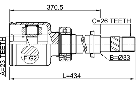 0211-C11XRH - INNER CV JOINT RIGHT 23X33X26