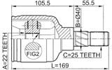 0211-EP16 - INNER CV JOINT 22X40X25