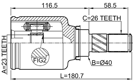 0211-F15E - INNER CV JOINT 23X40X26