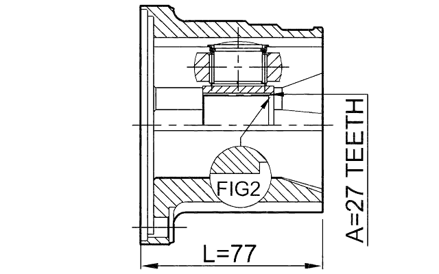 0211-FX35LH - INNER CV JOINT LEFT 27X98