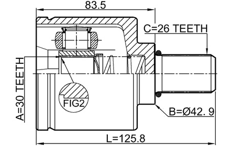 0211-G15RAATLH - INNER CV JOINT LEFT 30X42.9X26
