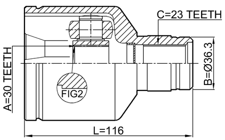 0211-G15RAMTRH - INNER CV JOINT RIGHT 30X36.3X23