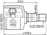 0211-J1020GRH - INNER CV JOINT RIGHT 33X33X27